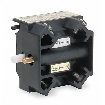 SCHNEIDER Contact Block: 30 mm Panel Mounting Size, 1NO, Momentary/Power Reed - Contact Blocks