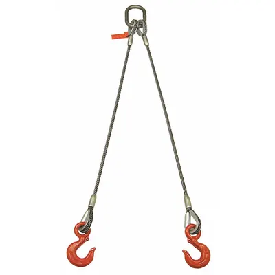LIFT-ALL Sling,Wire Rope,16 Ft L,34000 Lb @ 60 (MPN 12LBX16) - Two-Leg Bridle Wire Rope Slings
