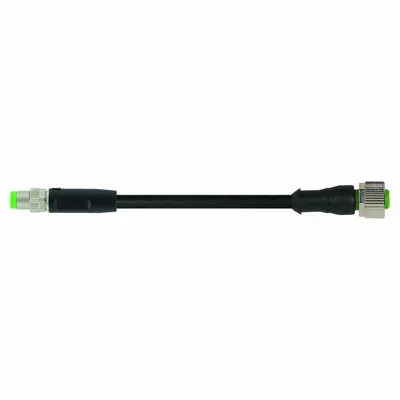 MURRELEKTRONIK Cordset: M8 Male Straight X M12 Female Straight, PVC, Black - M12 x M8 Cordsets with PVC Jacket for Flexing Applications