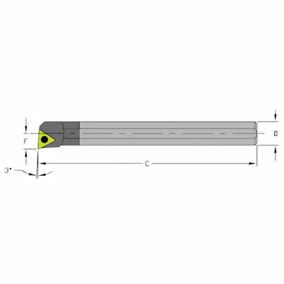 ULTRA-DEX USA Indexable Boring Bar: C08J STUCL2 (MPN 920-000-077) - Indexable Boring Bars