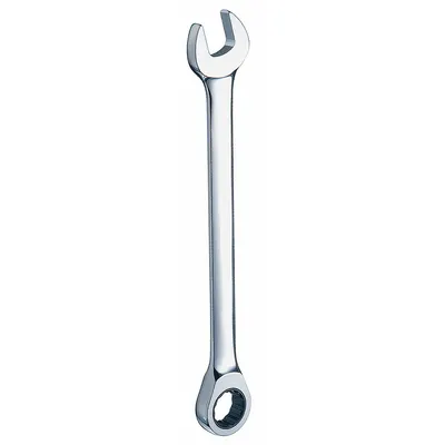 WESTWARD Combination Wrench: Alloy Steel, Chrome, 25 mm Head Size, 13 in Overall Lg - Metric Spline Ratcheting Combination Wrenches