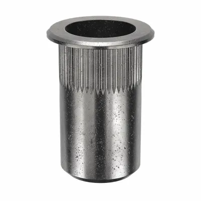 AVK Rivet Nut: M6-1.00 Thread Size, 18 mm Overall Lg, 9.9 mm Insert Dia, Round - Twist-Resistant Rivet Nuts