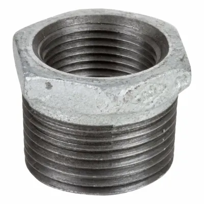 USA INDUSTRIALS Metal Pipe Straight: Straight, 150 psi, 2 1/2 in x 2 in - Low-Pressure Threaded Pipe Fittings with Thread Sealant