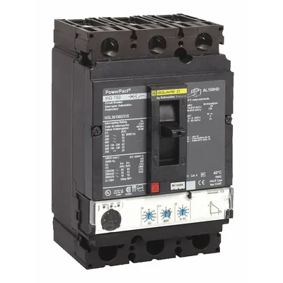 SQUARE D Molded Case Circuit Breaker: 100 A Amps, 65kA at 240V AC, Adj, Box Lug - H-Frame Square D Molded Case Circuit Breakers