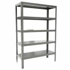 This extra-heavy-duty bolted standalone open metal shelving unit from DURHAM MFG is constructed with a steel frame and steel shelves in a gray finish. It measures 48 inches by 18 inches with an overall height of 72 inches and includes five shelves. The unit is supplied unassembled and is suitable for industrial storage of heavy parts, tools, and materials in warehouses, factories, and workshops.