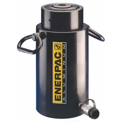 The ENERPAC RACL302 is a 30-ton capacity hydraulic ram with a 2-inch nominal stroke. Its lock nut mechanism enables safe load support without continuous hydraulic pressure, suitable for controlled lifting and holding in industrial applications.