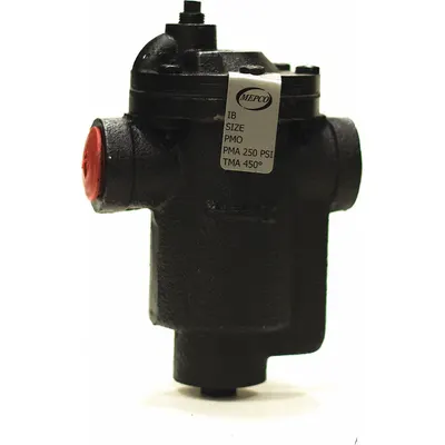 MEPCO Steam Trap: Cast Iron, 1/2 in FNPT, 765 lb/hr, 250 psi Max., 450°F Max. - Standard Inverted-Bucket Steam Traps
