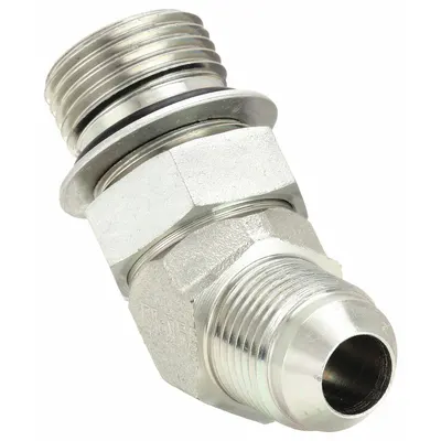 AEROQUIP Hydraulic Hose Adapter: 3/8 in x 1/4 in Fitting Size, Male x Male, ORB x JIC - ORB-to-JIC Steel Hydraulic Hose Adapters
