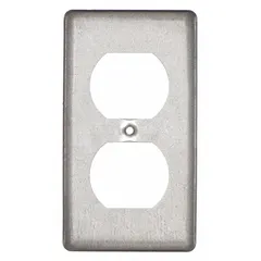 This galvanized zinc cover is designed for rectangular electrical boxes. The open design allows access for switches or receptacles. Suitable for indoor and covered outdoor applications where corrosion resistance is needed.
