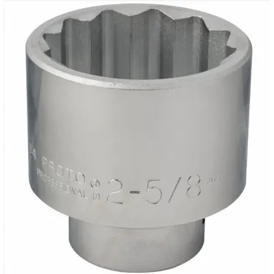 PROTO Socket: SAE, 1 in Drive Size, 2 5/8 in Socket Size, 12-Point, Std, Satin - 1" Drive Hand Sockets