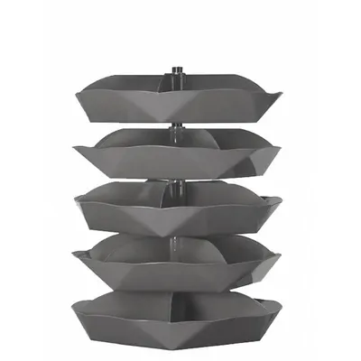 DURHAM MFG Revolving Storage Bin: 57 1/2 in x 44 in, 5 Levels, Scoop Bottom - Revolving Storage Bins with Scoop-Bottom Shelves