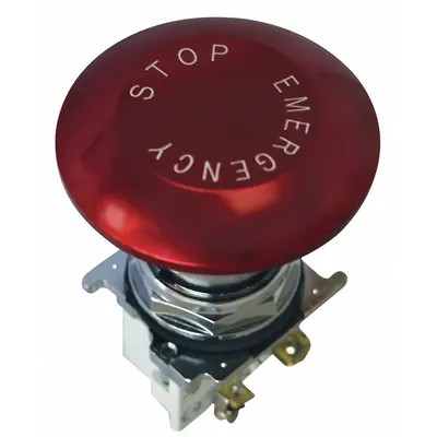 EATON Emergency Stop Push Button: Non-Illuminated, Mushroom Head Profile, Metallic - Mushroom-Head Push Buttons