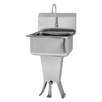 SANI-LAV Hand Sink: 41 1/2 in Overall Ht, 19 in Bowl Lg, 10 in Bowl Dp, 0.5 gpm Flow Rate, 18 ga (MPN 5211-0.5)