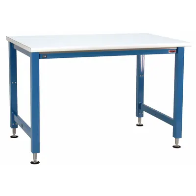 BENCHPRO Workbench: Adj Ht, Laminate, 60 in x 30 in, 1,000 lb Overall Load Capacity - Open-Base Workstations