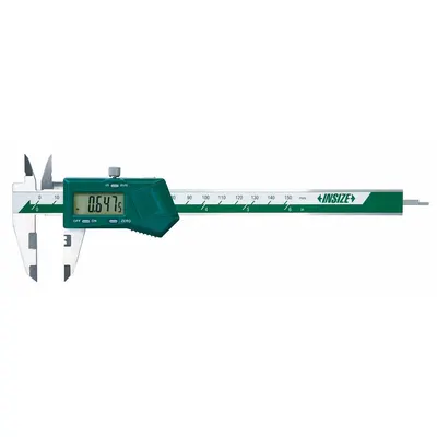 INSIZE Crimp Height Digital Caliper: 0 in to 6 in /0 mm to 150 mm, Cabled - Crimp Height Digital Calipers