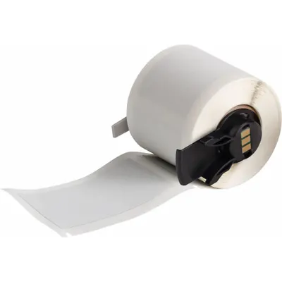 BRADY Pre-Cut Label Stock Roll: 1 21/32 in x 3 in, 3 in x 1 21/32 in, Polyester - Brady Precut Label Rolls