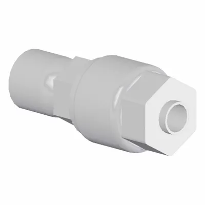 SMC Straight Adapter Fitting: 13 11/16 mm Pipe x 1/4 in OD Size, Threaded x Compression - PFA Compression Tube Fittings