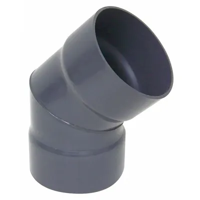 PLASTIC SUPPLY 45 Degree Elbow: PVC, For 12 in Duct Dia, 19 1/4 in Overall Lg, 2 Pieces - Elbows