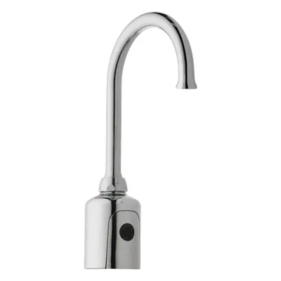 CHICAGO FAUCETS Bathroom Sensor Faucet: HyTronic Gooseneck, Cast Brass - Single-Post Sensor Bathroom Faucets
