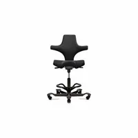 MARKETLAB Task Chair: Adj Seat, ML944500-CO, 16 1/8 in Seat Wd, Upholstered Back, PVC-Free Vinyl (MPN 944500-CO-BLACK)