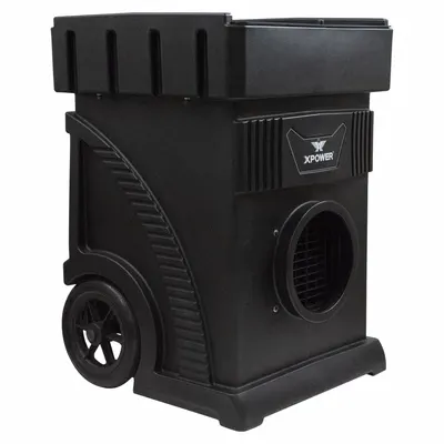 XPOWER Negative Air Machine: Polyethylene, Particulate Filtration, 1,000 sq ft Max Coverage Area - Impact-Resistant Plastic Negative Air Machines