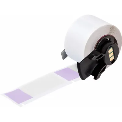 BRADY Wraparound Label: 2 1/2 in x 1 in, 1 in, Vinyl, Purple (Matte) - Brady Precut Label Rolls