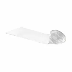 Felt seamless filter bag for industrial liquid filtration. Rated at 10 micron with a maximum flow rate of 50 gpm and maximum operating temperature of 180°F. Suitable for applications such as chemical processing, water treatment, and food and beverage production.