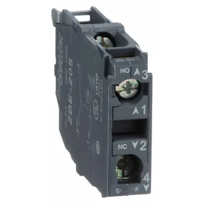 SCHNEIDER Contact Block: 22 mm Panel Mounting Size, 1NO/1NC, Momentary - Contact Blocks