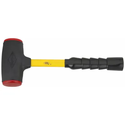 NUPLA Dead Blow Hammer: Fiberglass Handle, Ribbed Grip, 3 lb Head Wt - Dead-Blow Split-Head Hammers
