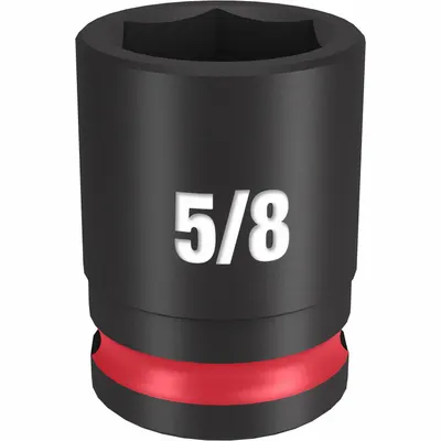 MILWAUKEE Standard Impact Socket: 3/8 in Drive Size, SAE, 5/8 in Socket Size, 6-Point - 3/8" Drive Impact Sockets