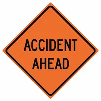 Roll Up Traffic Sign: 36 in x 36 in Nominal Sign Size, Polyester/PVC, 0.015 in, Not Retroreflective (MPN 669-C/36-EMO-AA)
