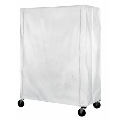 EAGLE GROUP Utility Cart Cover: White, Nylon, Zipper, 72 in Wd, 63 in Ht - Zipper Mildew-Resistant Coated Nylon Covers