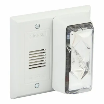 EDWARDS SIGNALING Buzzer/Strobe: 120V AC, 4 9/16 in Overall Wd, 4 1/2 in Overall Lg, Xenon - Buzzer Alarms with Strobe Light