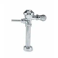 Exposed urinal manual flush valve with top spud connection. Diaphragm-type operation delivers 1.5 gallons per flush. Suitable for commercial and institutional restroom urinal installations.
