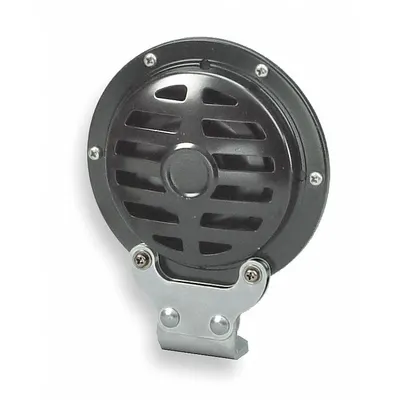 WOLO Electric Horn: 24V DC, High Tone, Electric, Black, Painted, 115 dBA Sound Level - Max - Electric-Powered Horns