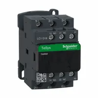 SCHNEIDER IEC Magnetic Contactor: Non-Reversing, 3 Poles, 3NO Contacts, 18 A, 110V AC Coil (MPN LC1D18F7)
