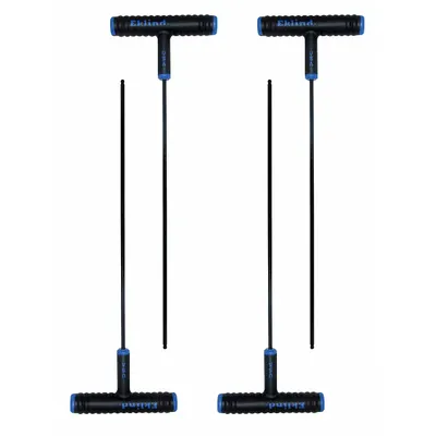 EKLIND Hex Key: 1 Ball Ends, 6 mm Tip Size, Metric, Long, Alloy Steel, Black Oxide - T-Shaped Hex Keys