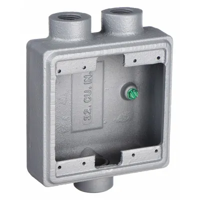 APPLETON ELECTRIC Electrical Box: Iron, Rectangular, 2 Gangs, 3/4 in Hub Size - Iron Weatherproof Electrical Boxes