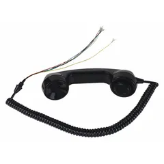 Plastic handset assembly with a 6 ft curly cord, designed for use with telephones. Suitable for replacement in industrial communication systems where reliable voice links are required.