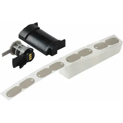 BRADY Tag Label: 1 7/32 in x 3/4 in, 3/4 in, Polyethylene, Gray - Brady Precut Oval Tag Rolls with Top Hole