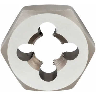 IRWIN Hex Threading Die: 7/16"-20 UNF, 1 in Hex Wd, Self-Aligning, Carbon Steel (MPN 6540) - Self-Aligning Hex Rethreading Dies