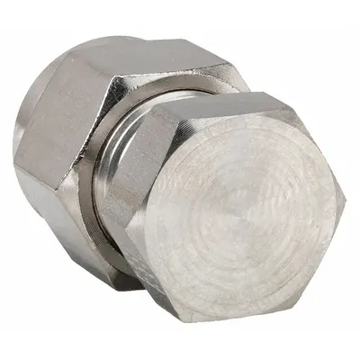 PARKER Compression Fitting Cap: 3/8 in OD Fitting Size, Compression - Double-Ferrule Stainless Steel Fittings