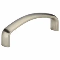 Fixed, non-recessed pull handle made of stainless steel with a satin silver finish. Features threaded holes for #8-32 screws and a grip thickness of 0.276 in. Suitable for use on cabinets, enclosures, and machinery requiring a durable metal handle