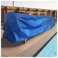SPECTRUM Reel Cover: 61 in Overall Ht, 228 in Overall Lg, 53 in Overall Wd, Blue, Polypropylene (MPN 50195)
