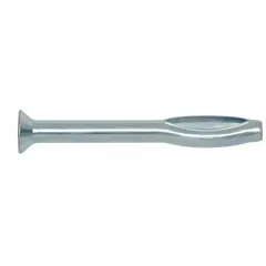Steel drive anchors with a flat head, 2 in overall length, and 1/4 in diameter. Supplied in a 100-pack. Suitable for fastening into solid masonry and concrete for securing fixtures, brackets, and equipment.