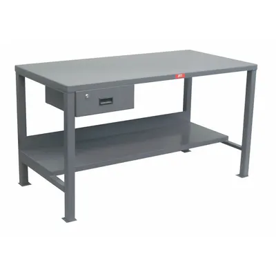 JAMCO Workbench: Fixed Ht, Steel, 72 in x 36 in, 3,000 lb Overall Load Capacity - Workbenches with Drawers & Lower Shelves