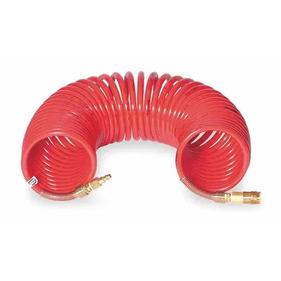 BULLARD Coiled Airline Hose: 50 ft Hose Lg, 3/8 in Hose Inside Dia, 1/4 in Industrial Interchange - Bullard SAR Airline Hoses