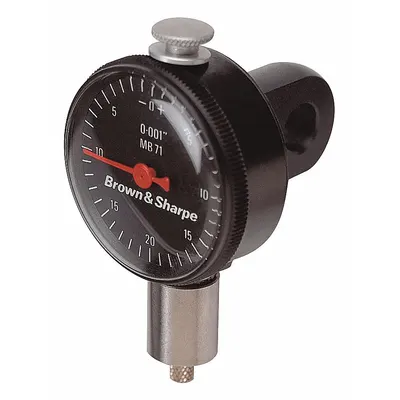 TESA BROWN & SHARPE Dial Indicator - Lug Back: 0 in to 1 in, Inch, Back Plunger - Continuous Reading Back Lug Dial Indicators