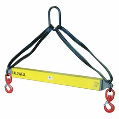 Fixed lifting beam designed for handling heavy industrial batteries in corrosive environments. Features a 36-inch length and a working load limit of 7,200 lb. Suitable for use in battery rooms, chemical plants, and similar settings where corrosion resistance is required.