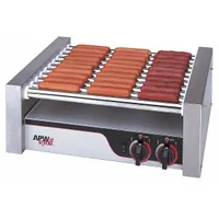 APW WYOTT Flat Hot Dog Roller Grill: Up to 30 Hot Dogs, 19 1/2 in Cooking Surface Wd, Chrome (MPN HRS - 31)